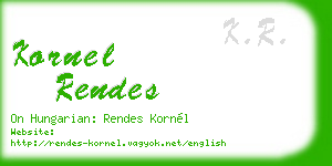 kornel rendes business card